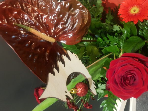 .Kerstboeket Rood Pluk - Afbeelding 2