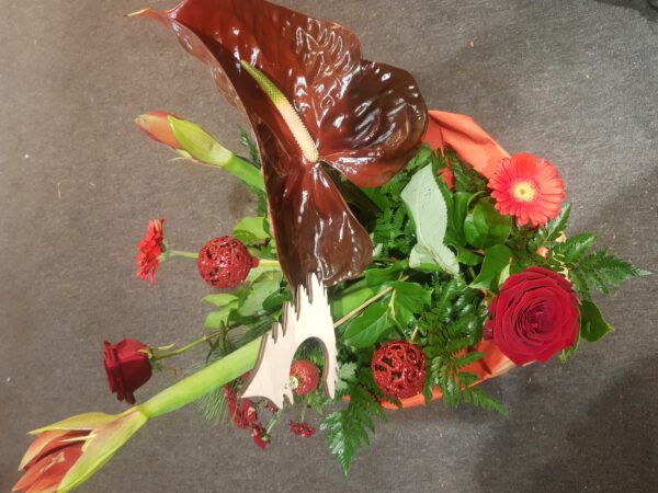 .Kerstboeket Rood Pluk - Afbeelding 3