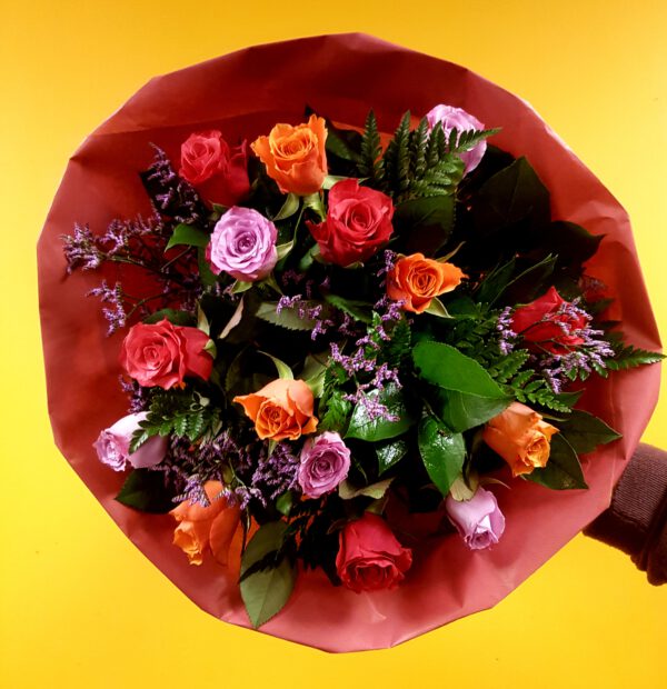 Boeket Rozen Warme Kleuren